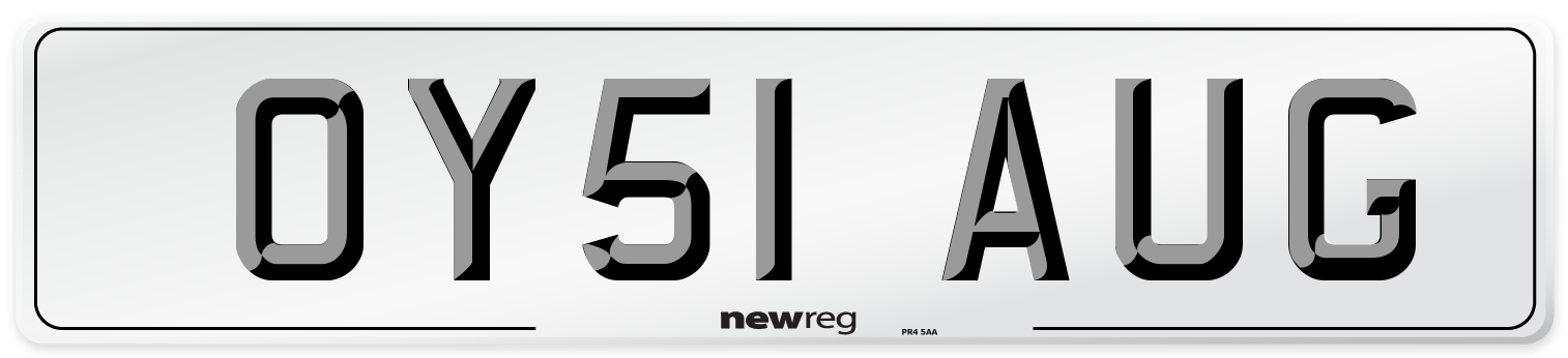 OY51 AUG Number Plate from New Reg